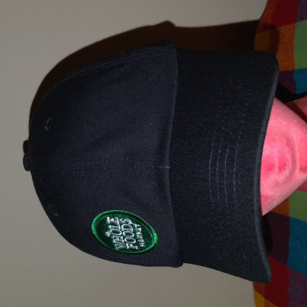 Whole Foods Market Employee Adjustable Black Cap Hat OSFM Unisex Organic Cotton
